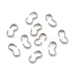 Non-Tarnish 304 Stainless Steel Quick Link Connectors, Chain Findings, Number 3 Shaped Clasps, Stainless Steel Color, 8x4x1.6mm(STAS-P336-05F-P)