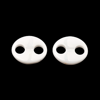 Bioceramics Zirconia Ceramic Connector Charms, No Fading and Hypoallergenic, Nickel Free, Coffee Bean, White, 12.5x10x2.5mm, Hole: 3.2mm