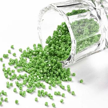 TOHO Hexagon Beads, Japanese Seed Beads, 15/0 Two Cut Glass Seed Beads, (47) Opaque Mint Green, 15/0, 1.5x1.5x1.5mm, Hole: 0.5mm, about 170000pcs/bag