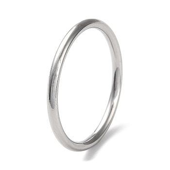 304 Stainless Steel Simple Plain Band Finger Ring for Women Men, Stainless Steel Color, 1.7mm, Inner Diameter: US Size 8 1/4(18.3mm)