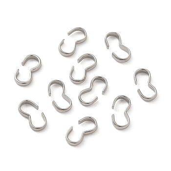 304 Stainless Steel Quick Link Connectors, Chain Findings, Number 3 Shaped Clasps, Stainless Steel Color, 8x4x1.6mm