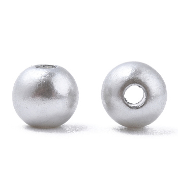 Spray Painted ABS Plastic Imitation Pearl Beads, Round, Gainsboro, 6x5.5mm, Hole: 1.8mm, about 4540 pcs/500g