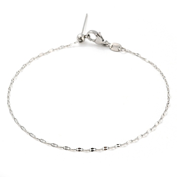 304 Stainless Steel Add a Bead Adjustable Link Chains Bracelets for Women, Stainless Steel Color, 21x0.15cm