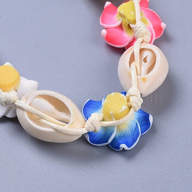 bracelets de perle tressés en coquille de cauris réglables(BJEW-JB04274)-3