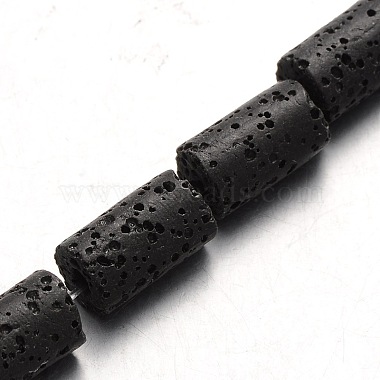 15mm Black Column Lava Beads