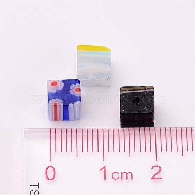 Handmade Millefiori Glass Beads Cube Mixed Color Hole: 1mm Qty 20 6x6x6mm 