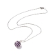 Collier pendentif cage en pierres précieuses naturelles avec 304 chaînes de câbles en acier inoxydable pour femmes(X-NJEW-JN03905-01)-4