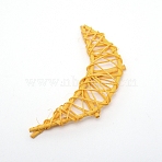 Rattan Art Craft, Moon, Gold, 128x60x15mm(AJEW-CJC0002-03E)