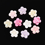 Plastic Beads, Imitation Jelly, Flower, AB Color Plated, Mixed Color, 10x10.5x6.5~7mm, Hole: 1.9mm, about 3571pcs/500g(KY-N026-24)