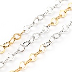 Two Tone 304 Stainless Steel Cable Chains, Soldered, with Spool, Golden & Stainless Steel Color, 4x3x0.5mm, 32.8 Feet(10m)/roll(CHS-B001-23)