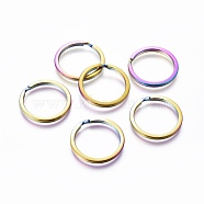 Ion Plating(IP) 304 Stainless Steel Split Key Rings, Keychain Clasp Findings, Rainbow Color, 25mm(STAS-G201-10A-M)