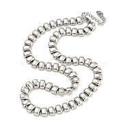 Non-Tarnish 304 Stainless Steel Rectangle Link Chain Necklaces, Stainless Steel Color, 16.54 inch(42cm)(NJEW-S431-02P)