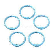Spray Painted Iron Split Key Rings, Ring, Light Sky Blue, 30x4mm(IFIN-T017-01E)