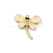 Alloy Pendants, Insect Charms, with Opaque Resin, Real 16K Gold Plated, Dragonfly, 16.5x18x3.5mm, Hole: 1.6mm(PALLOY-R140-04G)