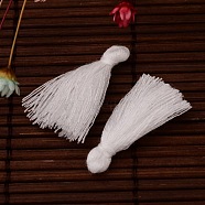 Cotton Thread Tassels Pendant Decorations, White, 25~31x5mm, about 39~47pcs/bag(NWIR-P001-03X)