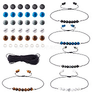 DIY Stone Beads Bracelet Making Kit, Including Natural & Synthetic Mixed Stone Round Beads, Brass Spacer Beads, Nylon Thread, Stone Beads: 150pcs/box(DIY-CF0001-12)
