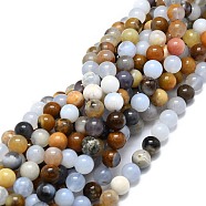 Natural Chalcedony Beads Strands, Round, 8mm, Hole: 1mm, about 46pcs/strand, 15.55''(39.5cm)(G-E576-11B)