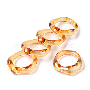 Transparent Resin Finger Rings, AB Color Plated, Dark Orange, US Size 6 3/4(17.1mm)(X-RJEW-T013-001-E05)