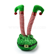 Christmas Cloth Elf Leg Ornaments, for Christmas Party Home Desktop Decorations, Green, 120x140x290mm(DJEW-M007-02A)