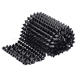 Plastic Spike Cone Studs Rivets Flatback Punk Rock Bead Trim, for DIY Garments, Bags, Shoes, Black, 4 inch(100mm), about 1.00 Yard(0.91m)/Bag(SRIB-FG0001-10)