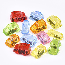 Transparent Acrylic Beads, No Hole/UnDrilled, Car, Mixed Color, 12~20.5x31~35x17~23mm, about 70pcs/500g(TACR-S133-122)