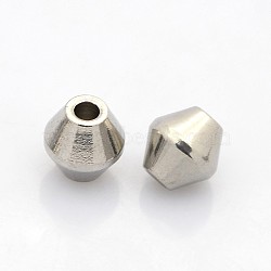 Bicone 201 Stainless Steel Beads, Stainless Steel Color, 8x8mm, Hole: 3mm(STAS-N044-15)