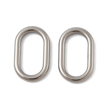 304 Stainless Steel Linking Rings, Oval, Stainless Steel Color, 19x12x2.4mm, Inner Diameter: 14x7mm