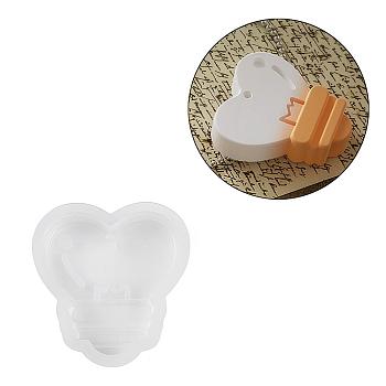 DIY Pendant Silicone Molds, Resin Casting Molds, for UV Resin, Epoxy Resin Craft Making, White, Heart, 59x55x13.5mm, Hole: 2.5mm