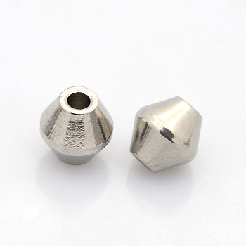 Bicone 201 Stainless Steel Beads, Stainless Steel Color, 8x8mm, Hole: 3mm
