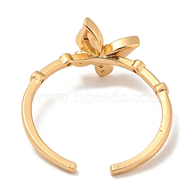 Brass with Cubic Zirconia Open Cuff Rings(RJEW-B052-05G-02)-3