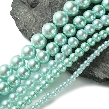 4mm LightCyan Round Glass Pearl Beads