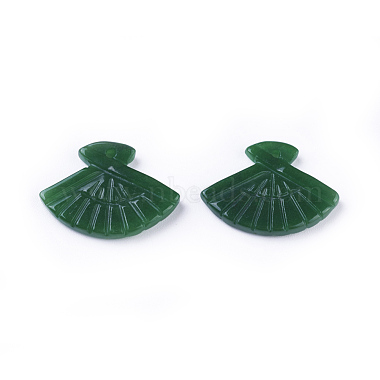 Carved Natural Myanmar Jade/Burmese Jade Pendants(G-L495-32)-2