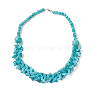 Dark Turquoise Arch Synthetic Turquoise Necklaces