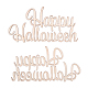 Слово счастливого хэллоуина пустые деревянные вырезы украшения(WOOD-L010-01)-1
