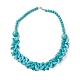 Dyed Synthetic Turquoise Arch Beaded Bib Necklaces(NJEW-P279-01B)-1