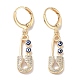 Real 18K Gold Plated Brass Dangle Leverback Earrings(EJEW-L269-016G-06)-1