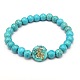 Bracelets extensibles en perles turquoise synthétiques pour femmes(XC6059-10)-1