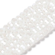 Electroplate Glass Beads Strands, Faceted, Pearl Luster Plated, Round, WhiteSmoke, 6mm, Hole: 1mm, about 98~100pcs/strand, 20.39~20.59 inch(51.8~52.3cm)(EGLA-A035-J6mm-A05)