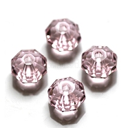 Imitation Austrian Crystal Beads, Grade AAA, Faceted, Octagon, Pink, 6x4mm, Hole: 0.7~0.9mm(SWAR-F083-4x6mm-03)