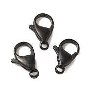 Ion Plating(IP) 304 Stainless Steel Lobster Claw Clasps, Parrot Trigger Clasps, Black, 9x5.5x3mm, Hole: 1mm(STAS-AB09-B)