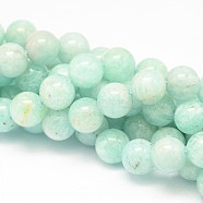 Round Natural Peru Amazonite Bead Strands, 6mm, Hole: 1mm, about 73pcs/strand, 15.74 inch(G-L448-04-6mm)
