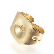 304 Stainless Steel Ear Nuts, Earring Backs, Golden, 6x4.5x3mm, Hole: 0.8mm(STAS-N0024-03G)