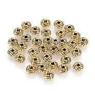 Zinc Alloy Spacer Beads, Flat Round, Cadmium Free & Lead Free, Antique Golden, 6x3.2mm, Hole: 2mm(PALLOY-ZN25847-AG-LF)