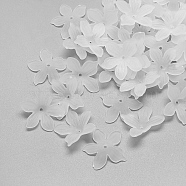 5-Petal Transparent Acrylic Bead Caps, Frosted, Clear, 20x21.5x4.5mm, Hole: 1.5mm(X-FACR-S015-SB518)