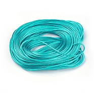 Korean Waxed Polyester Cords, Turquoise, 1mm, about 16.4 yards(15m)/bag(YC-WH0002-A11)