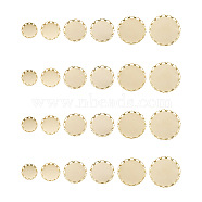 60Pcs 6 Style 304 Stainless Steel Cabochon Settings, Lace Edge Bezel Cups, Flat Round, Golden, 10pcs/style(STAS-CD0001-11)
