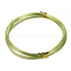 Round Aluminum Wire, Bendable Metal Craft Wire, for DIY Arts and Craft Projects, Yellow Green, 15 Gauge, 1.5mm, 5m/roll(16.4 Feet/roll)(AW-D009-1.5mm-5m-07)