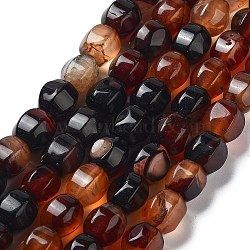 Natural Agate Beads Strands, Dyed & Heated, Fig Shaped, Coconut Brown, 9x8x8mm, Hole: 1.2mm, about 38pcs/strand, 13.66~13.98''(34.7~35.5cm)(G-G172-02F)