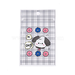 Rectangle Plastic Packaging Zip Lock Bags, with Cartoon Animal Pattern, Top Self Seal Pouches, Dog, 11x7.5x0.15cm, Unilateral Thickness: 2.5 Mil(0.065mm)(OPP-T003-01D)