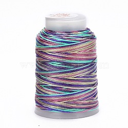5 Rolls 12-Ply Segment Dyed Polyester Cords, Milan Cord, Round, Dark Slate Blue, 0.4mm, about 71.08 Yards(65m)/Roll(WCOR-P001-01B-024)